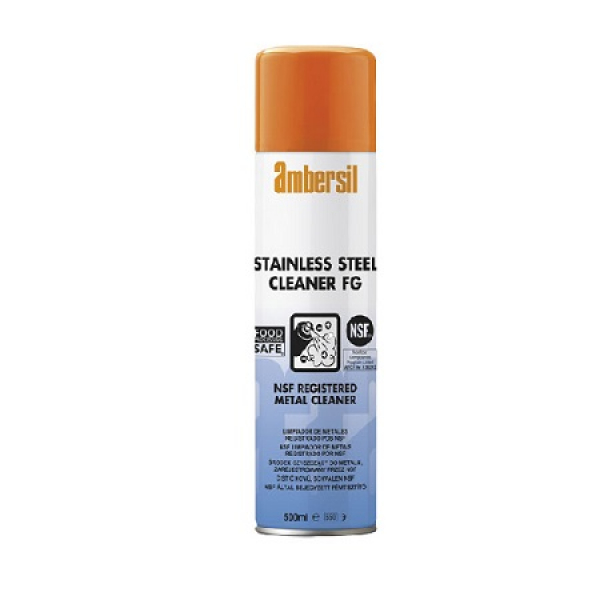 STAINLESS STEEL CLEANER FG. Doble acción limpiador y abrillantador. 500ml. AMBERSIL